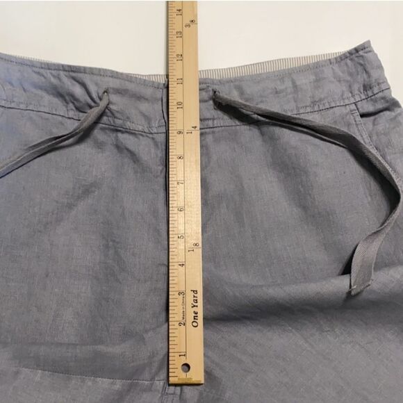 JNY Gray Linen Zip Fly Drawstring Shorts Pockets Women Size 10 - Picture 12 of 13
